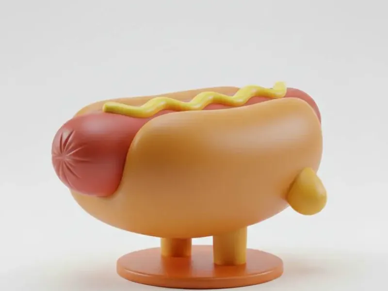 Mini Cute HotdogMan Figurine
