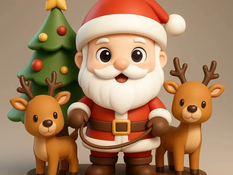 Santa and Friends – Christmas 3D Scene