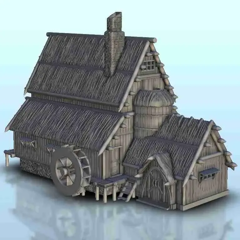 Moulin à eau viking - décors miniatures médiévales warhammer