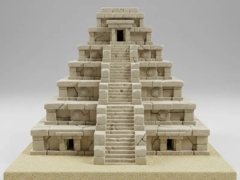 Golden Dune Pyramid – Ancient Desert Ruins Diorama