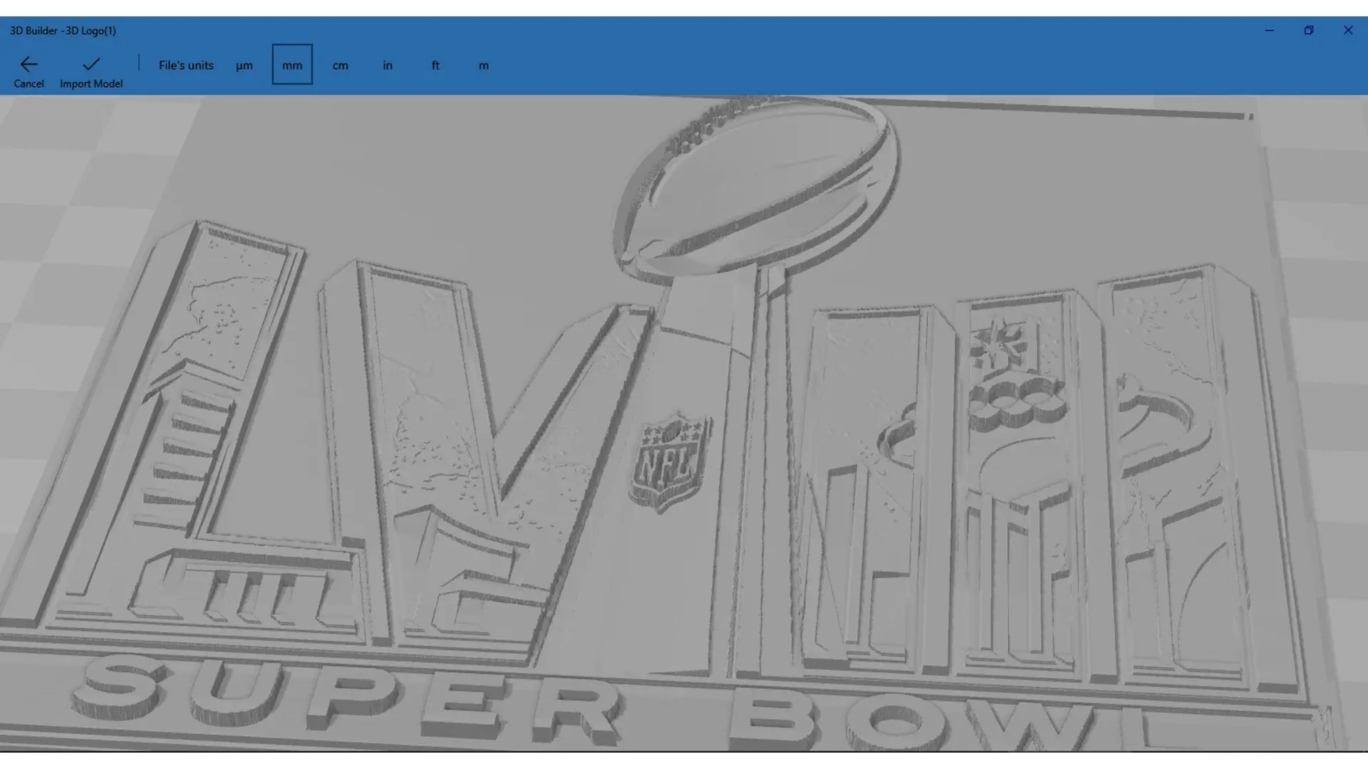 3D Super Bowl LVIII logo