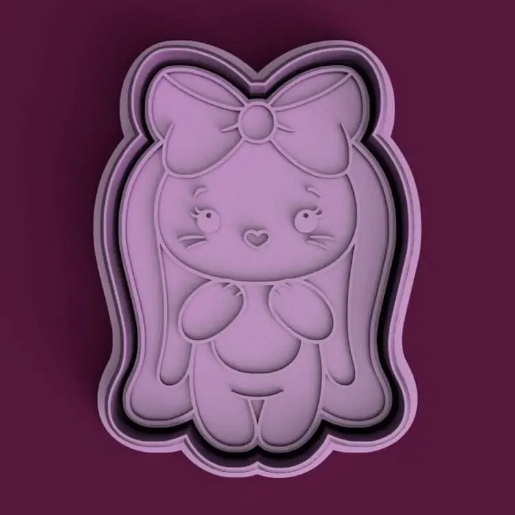 Bunny cutter + stamp - conejo con moño