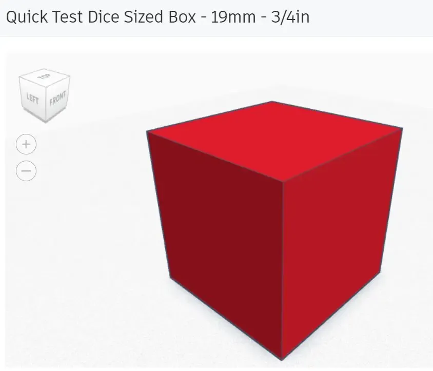 Quick Small Test - Dice Sized Box - 19mm - (.75")