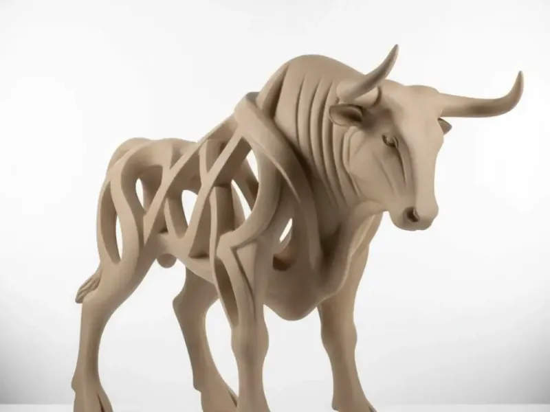 Touro - Coleção animais e curvas - arte abstrata - decoração