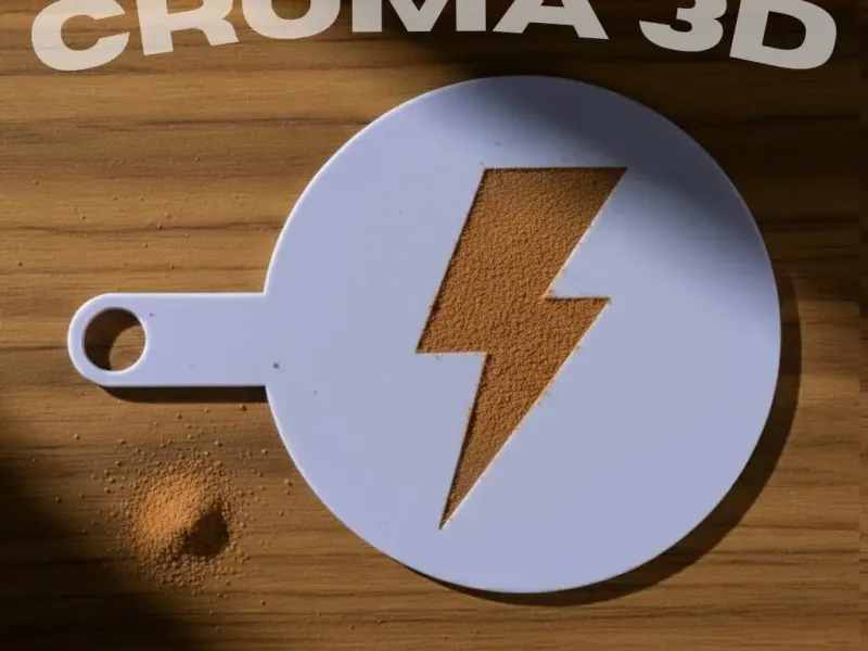 Lightning bolt stencil - Coffee