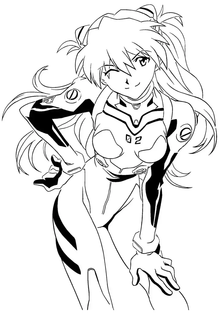 Asuka Langley stencil