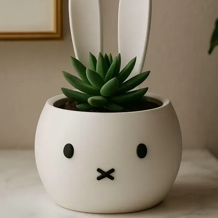 Miffy-Inspired Planter – Kawaii Succulent Pot