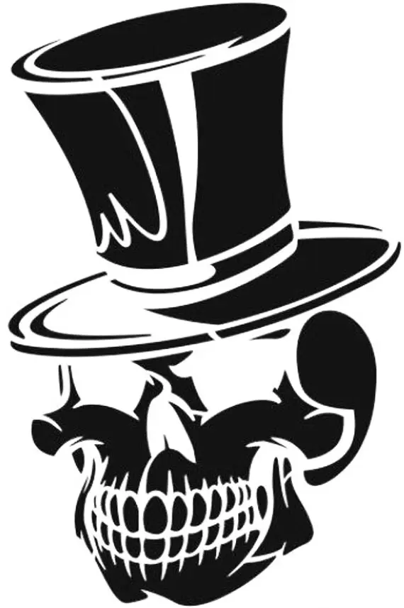 Top hat skull stencil
