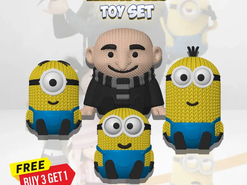 Buy 3, Get 1 FREE! Minions & Despicable Me - Toy Set knitted