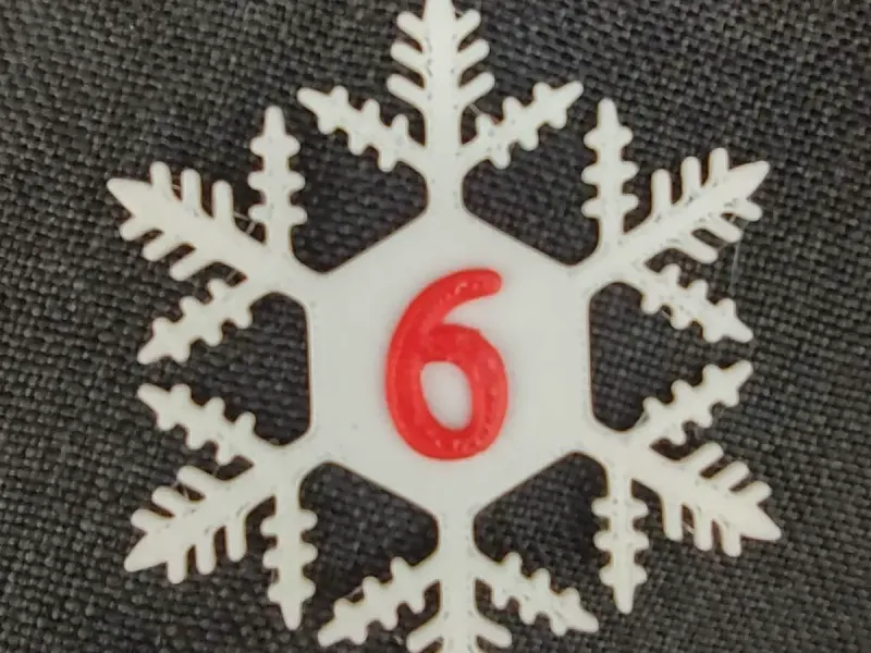 6 - Frosty Snowflake Number 6 Festive Christmas Decoration
