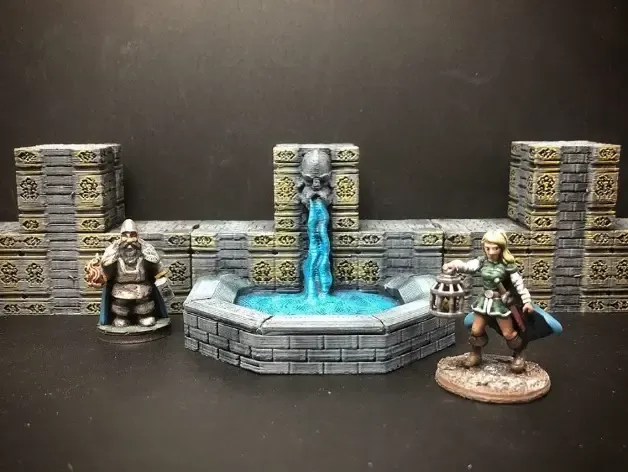 ScatterBlocks: Dwarven Fountain (28mm/Heroic scale)