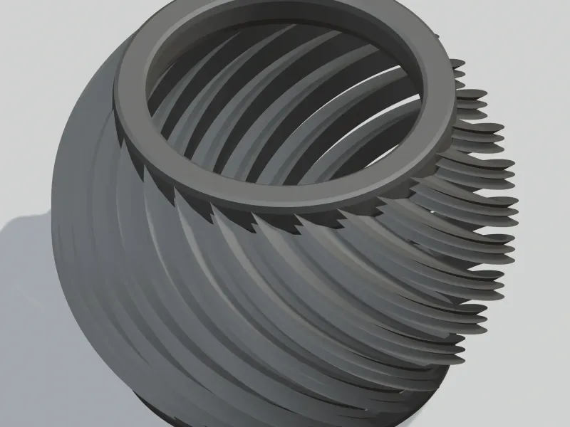 Round curved vase. Volume:- 27.29 Surface:- 1721