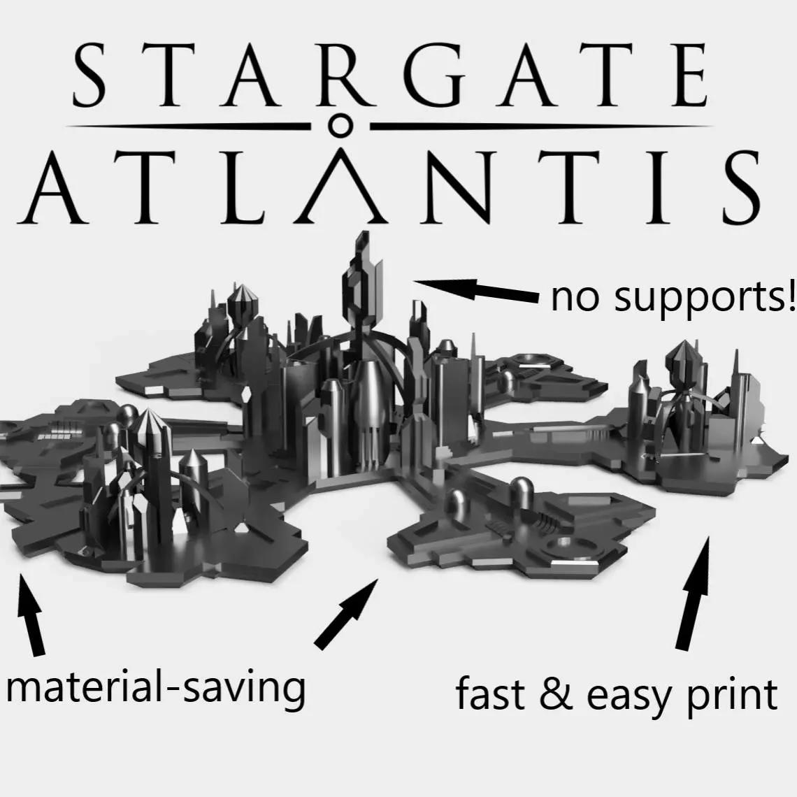 easy-to-print Stargate Atlantis (No supports!)