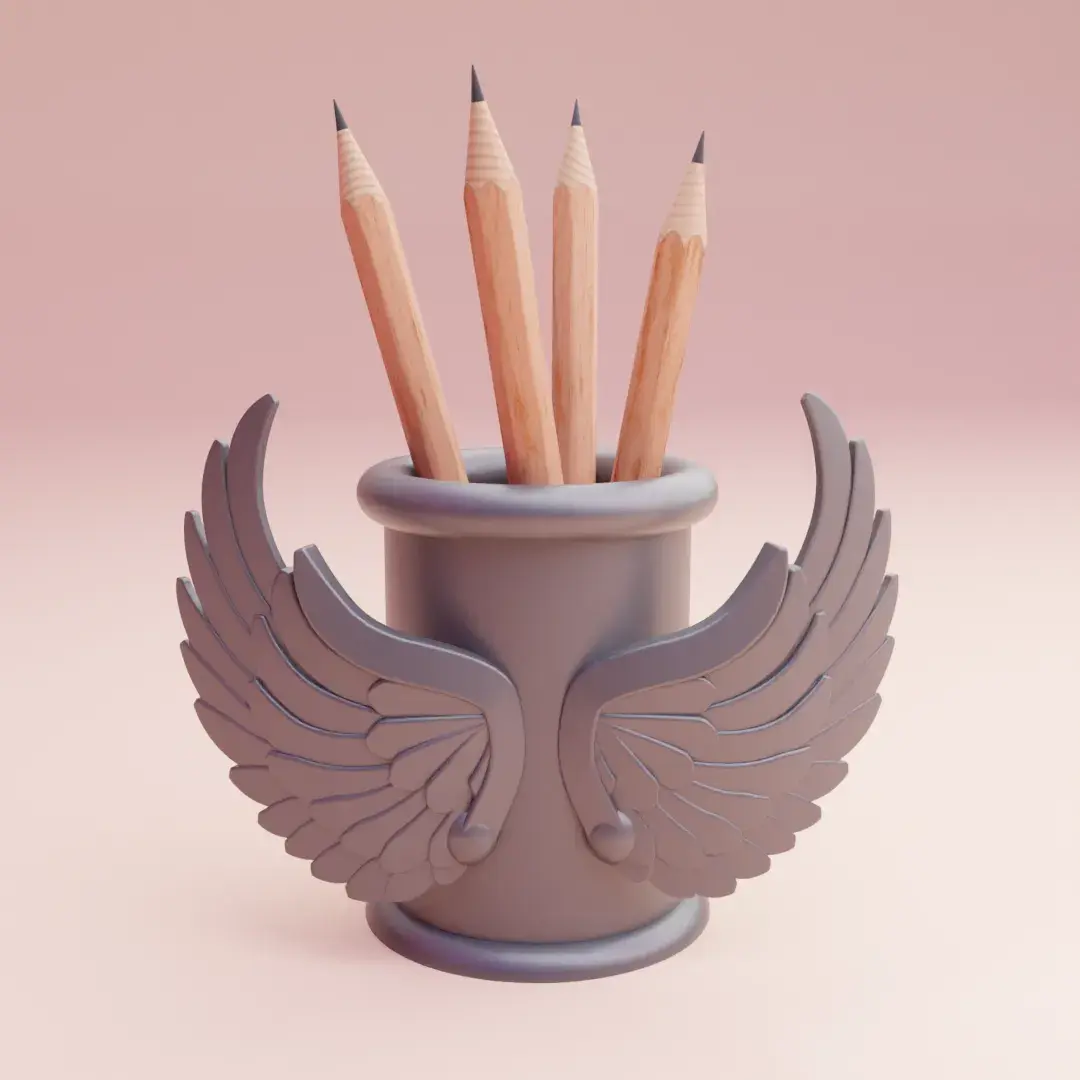 cool pencil holder desk organizer with angel wings
