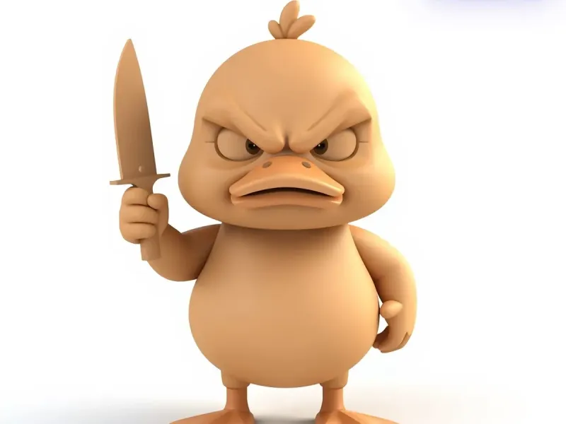 Angry Duck with Knife Meme Animal