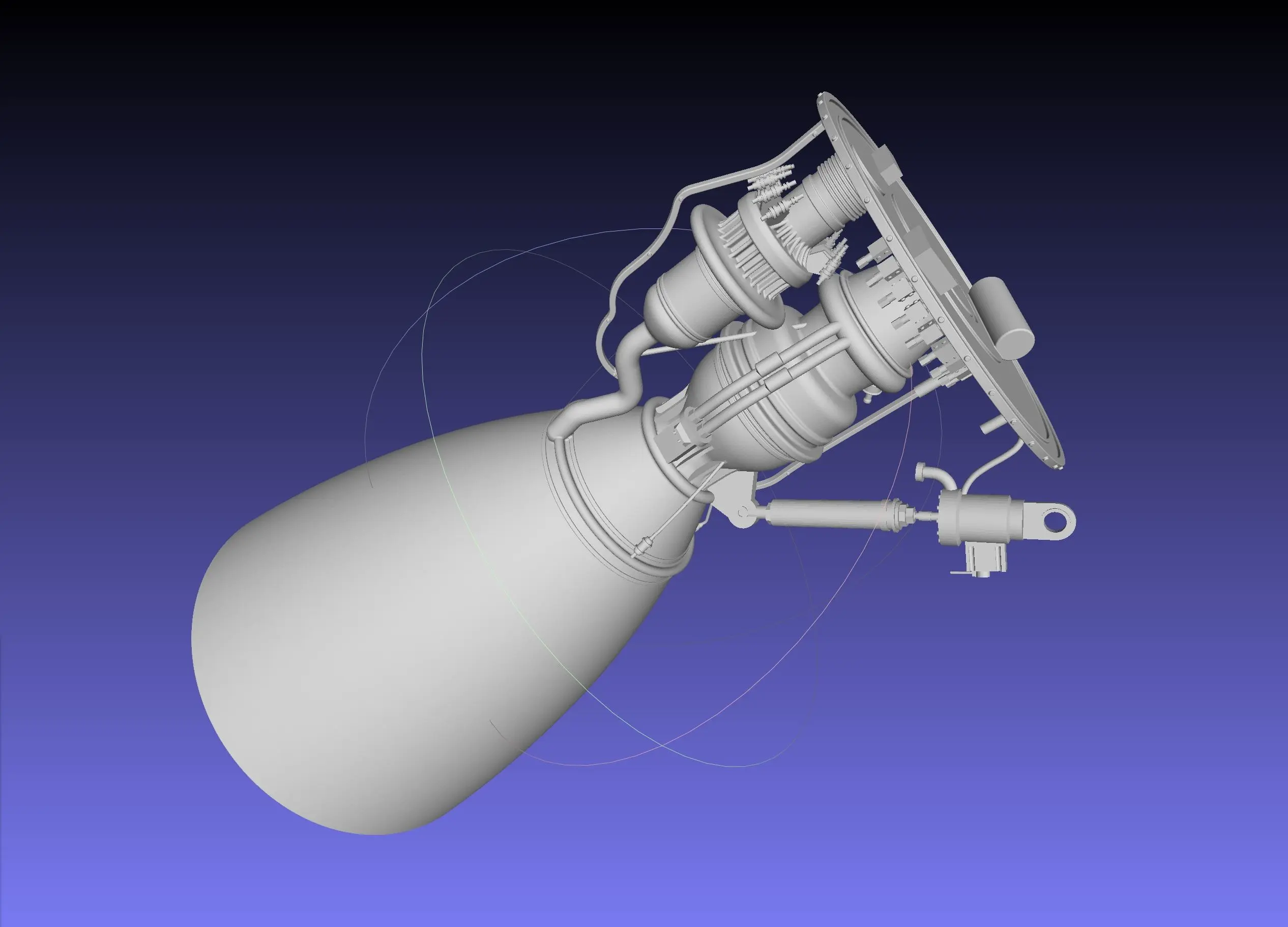 Space-X Raptor BFR Engine Simplified Printable Model