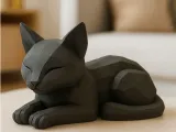 Low poly lying cat-0