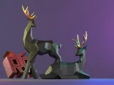 Geometric Deer Statue-3