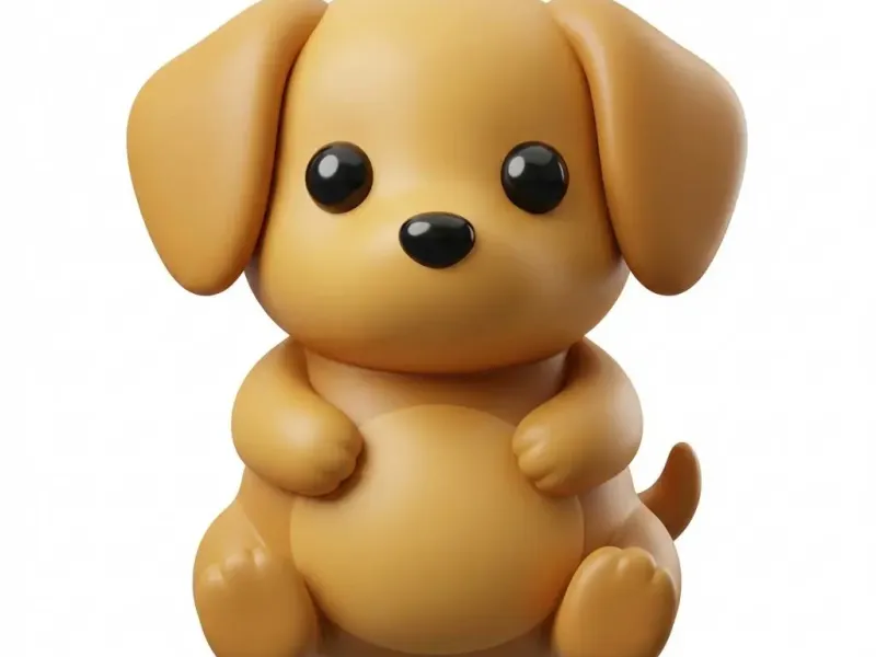 Cute Chibi Baby Puppy - Kawaii Sitting Dog Desk Pet Figurine