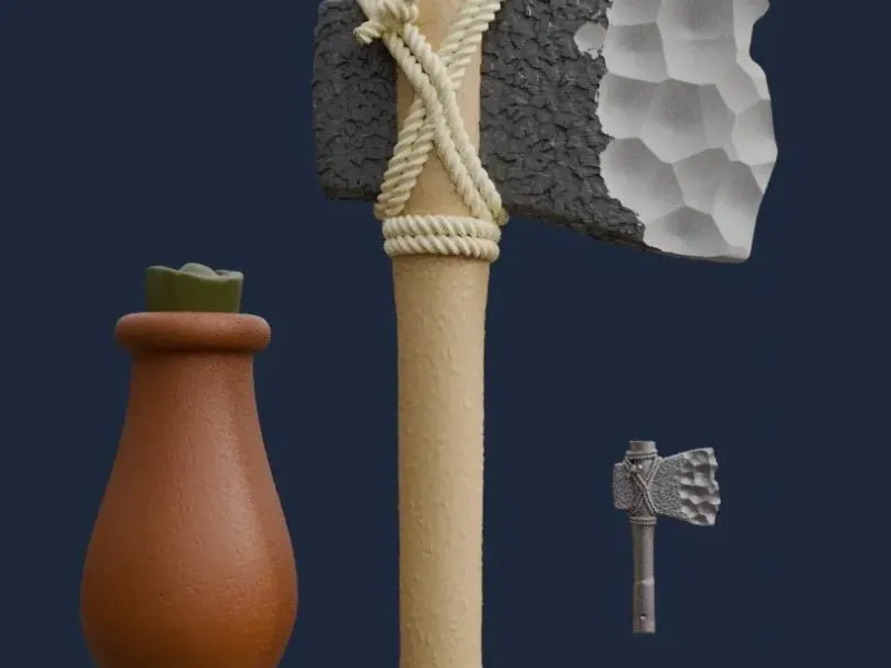 Stone Axe and Pottery Bottle Dr. Stone Senku Replica