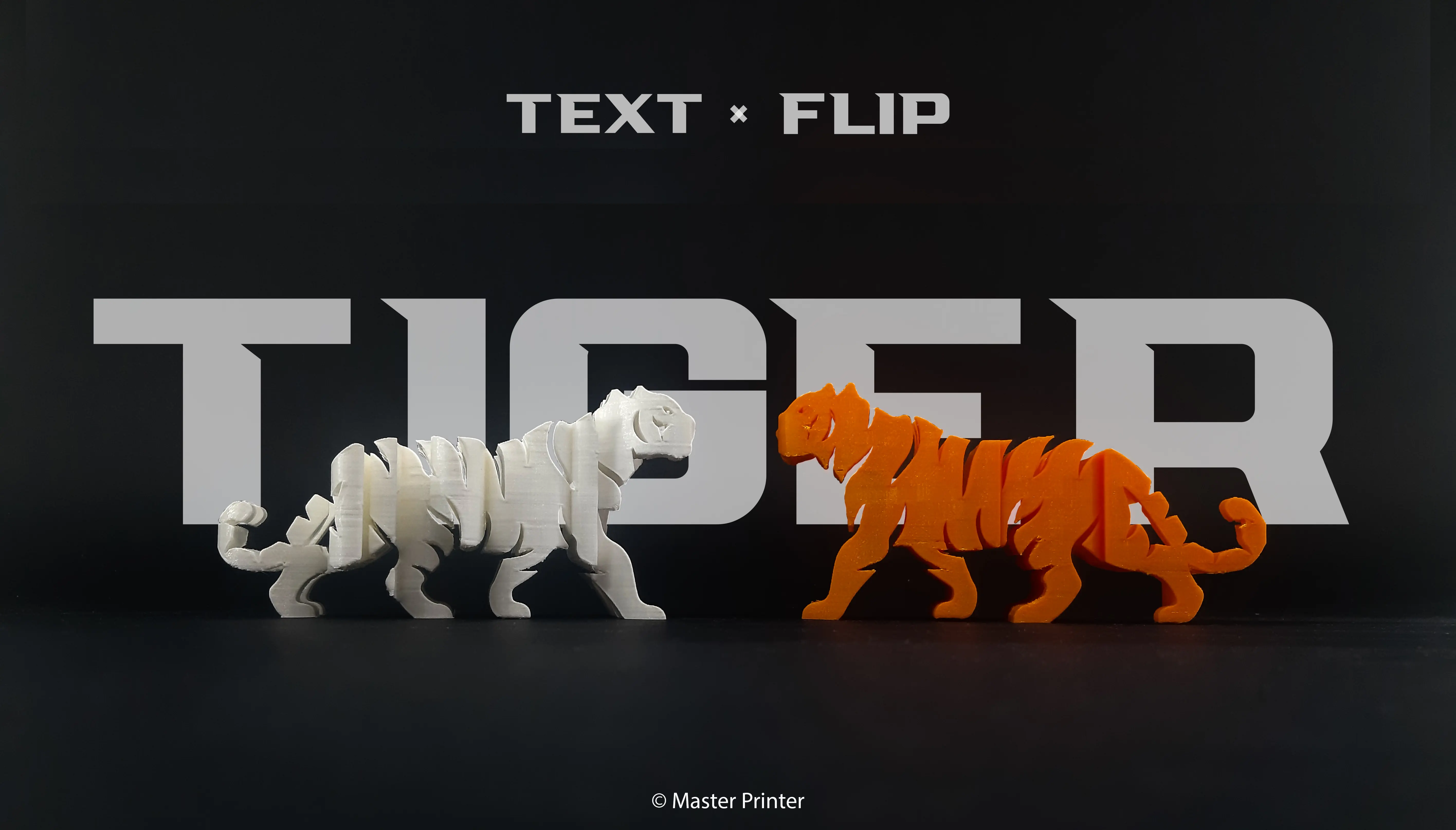 Text Flip - Tiger (6 STLs)