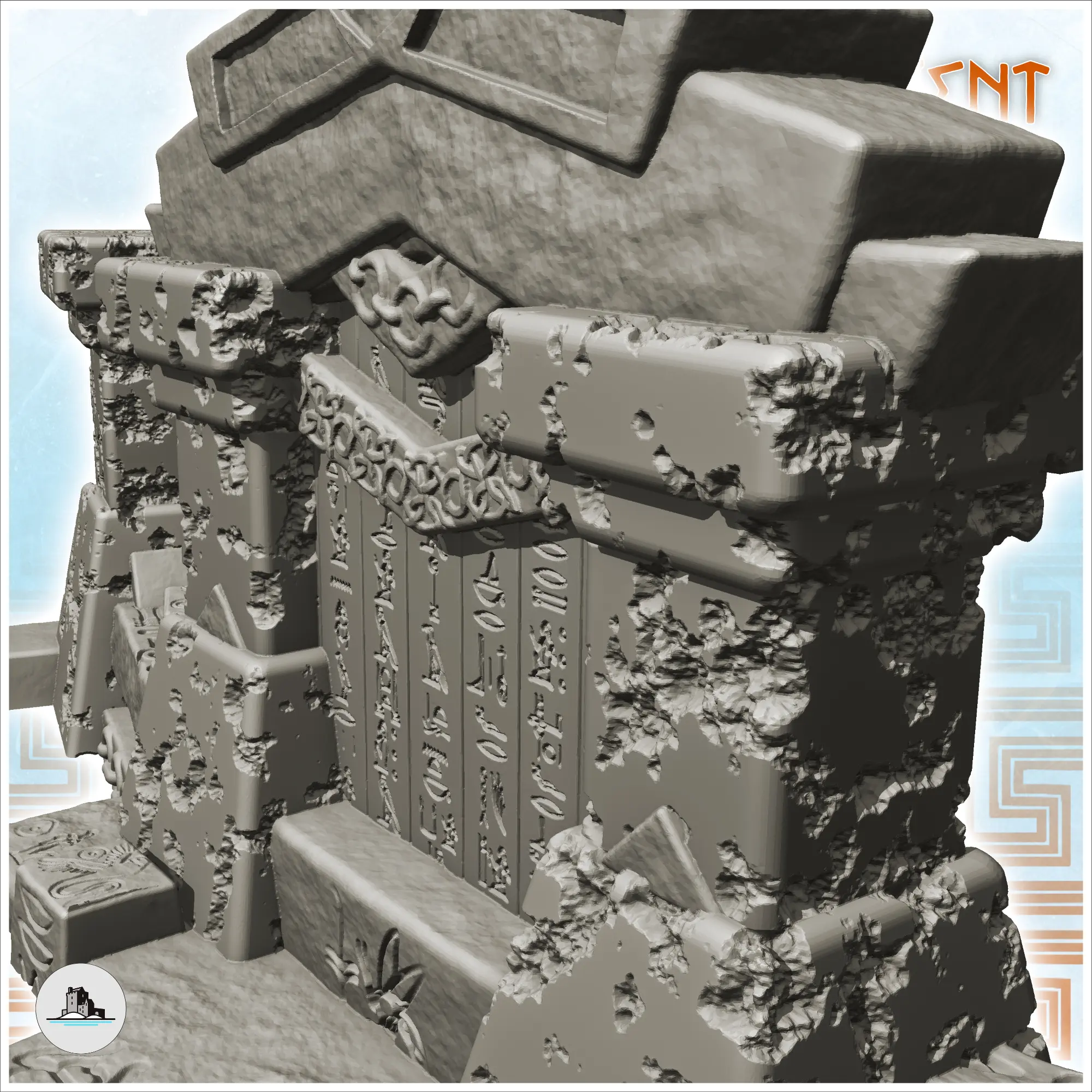 Egyptian temple wall ruin (2) - miniatures warhammer mini RP