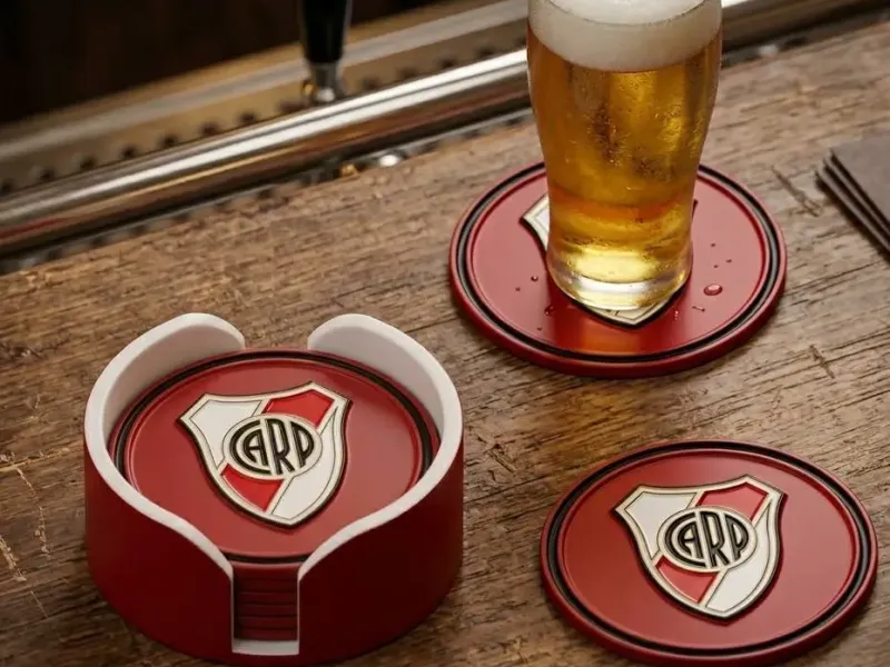 RIVER PLATE COASTERS AND HOLDER