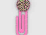 Paperclip Apple With Leopard Print - bookmark-1
