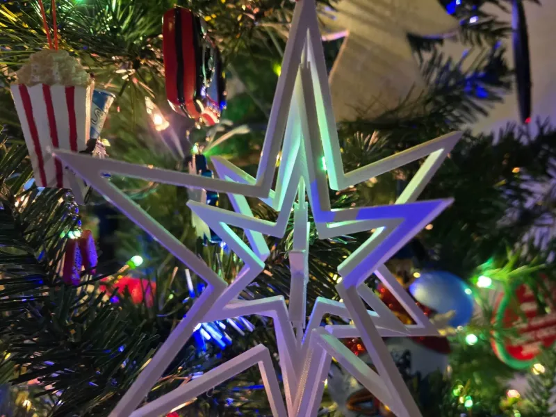 Winter Snowflake Star Concentric Christmas Ornament
