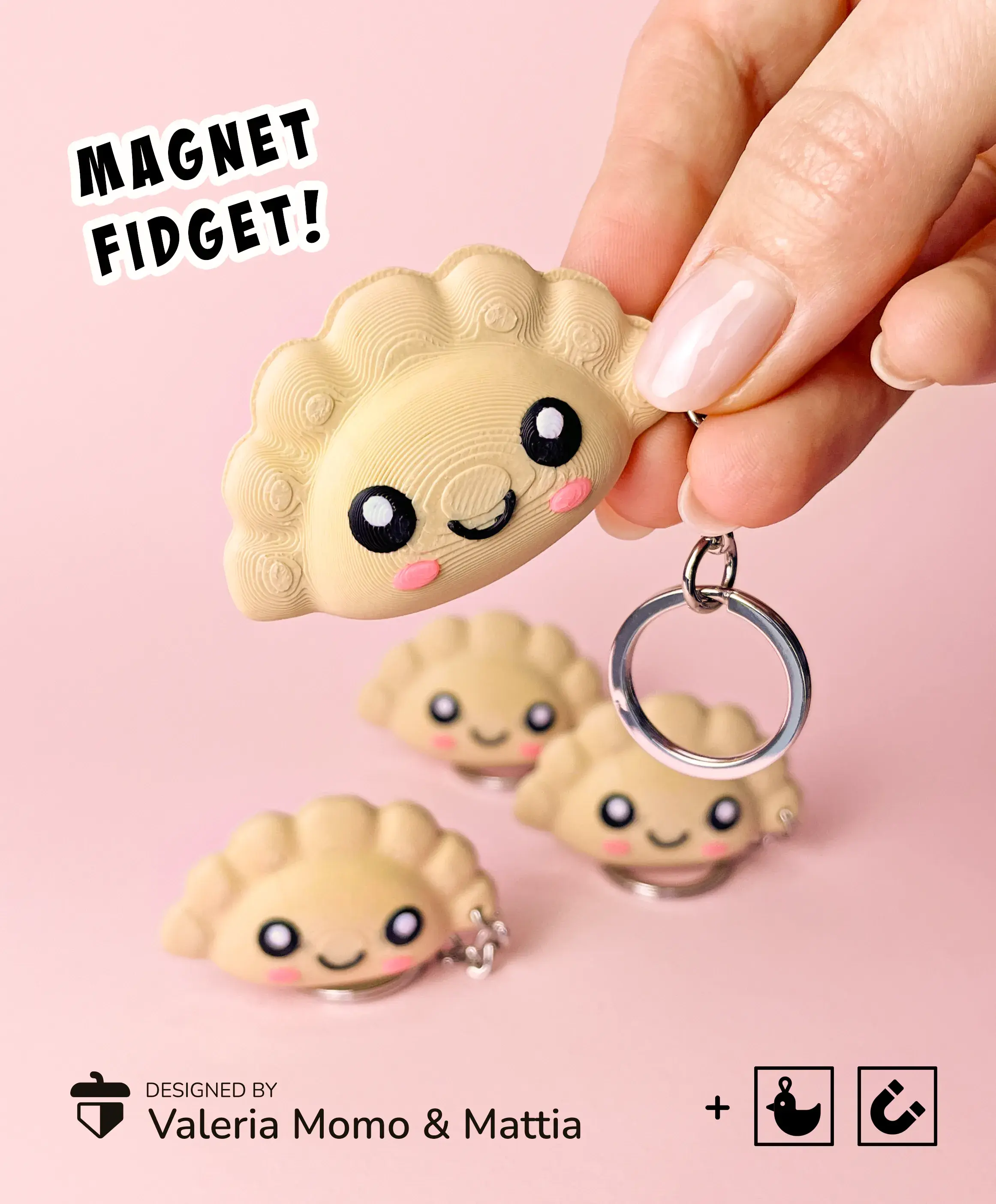 3D Printer Files | 3MF File | Cute Dumplings Pierogi Fidget