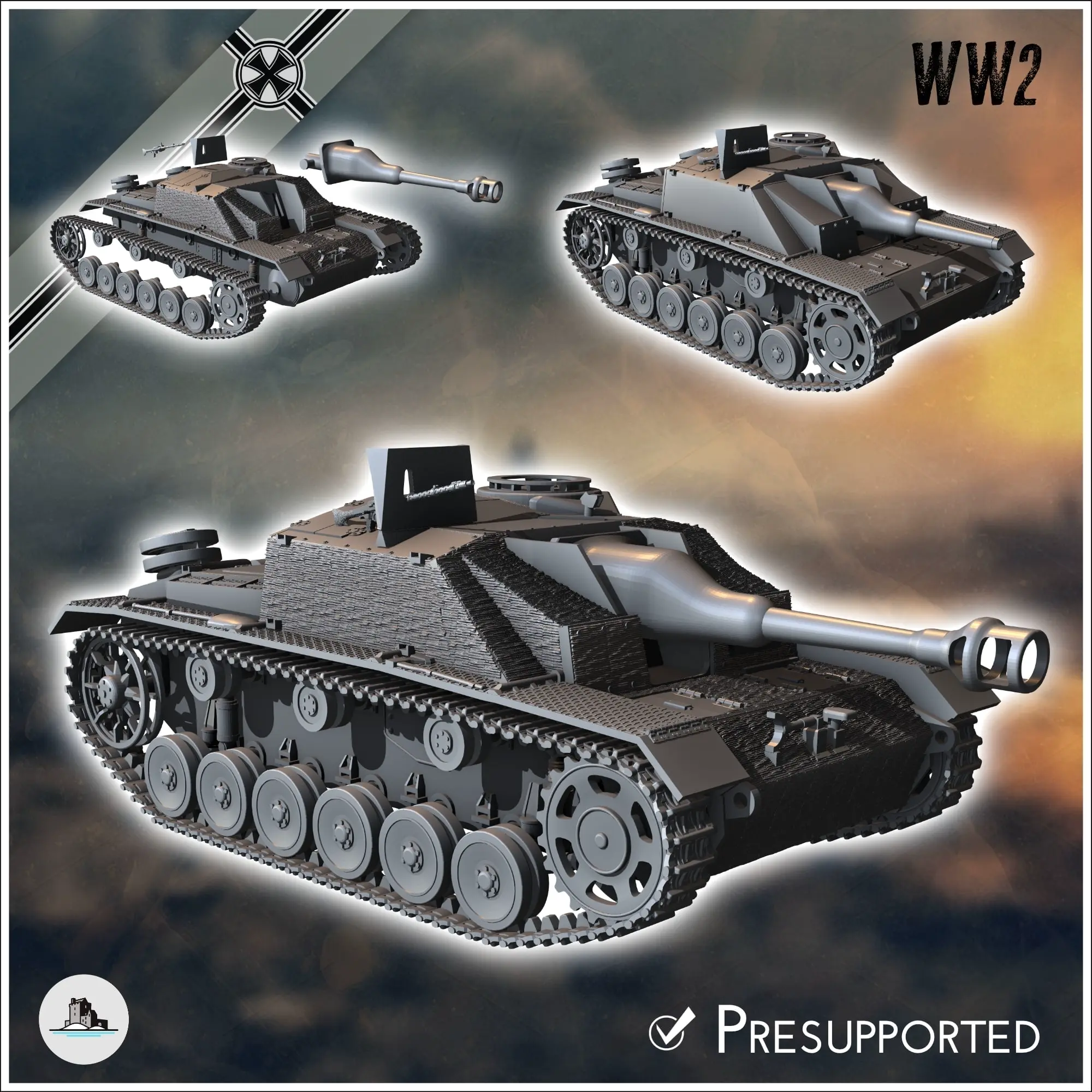 Deutsche WW2 Fahrzeuge Pack Nr. 5 (StuG Sturmhaubitze III und v