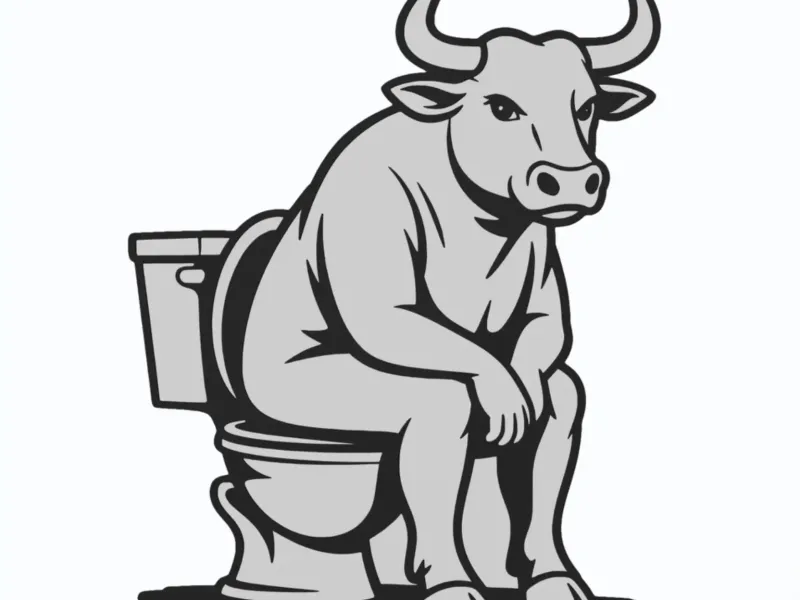 Bullshit/Bull on a toilet - Wall Art v1