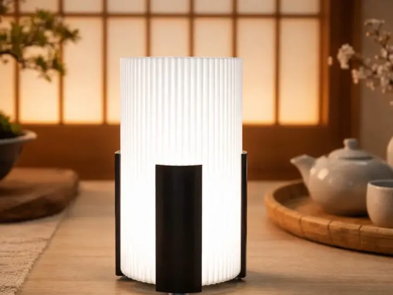 Lámpara de inspiración japonesa