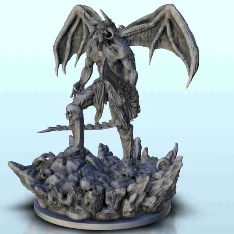 Geflügelter Dämonenlord mit Hörnern - Figur Dark Miniatures Warham