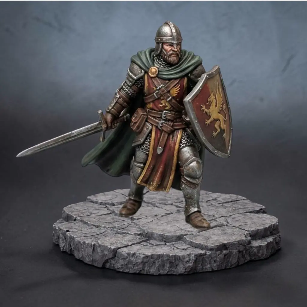 Medieval Warrior Miniature STL – Fantasy Knight Figure – Tab