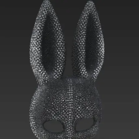 Textured Rabbit Mask Model Long Ear Fantasy STL for Cosplay