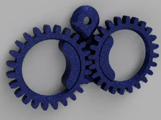 Modern keychain gear - one part printable