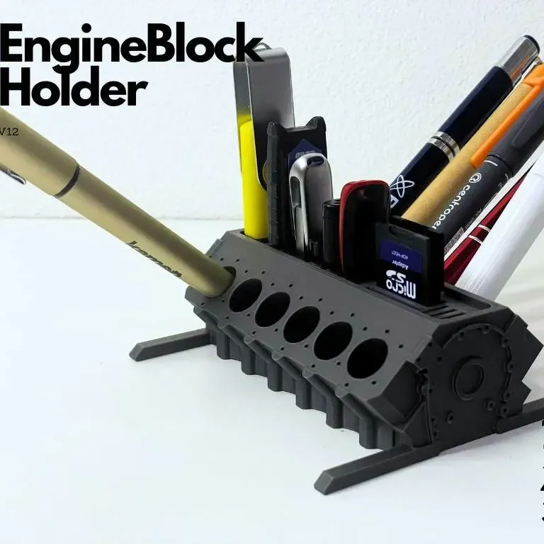 Portapenne Blocco Motore V12 (USB, SD, microSD)