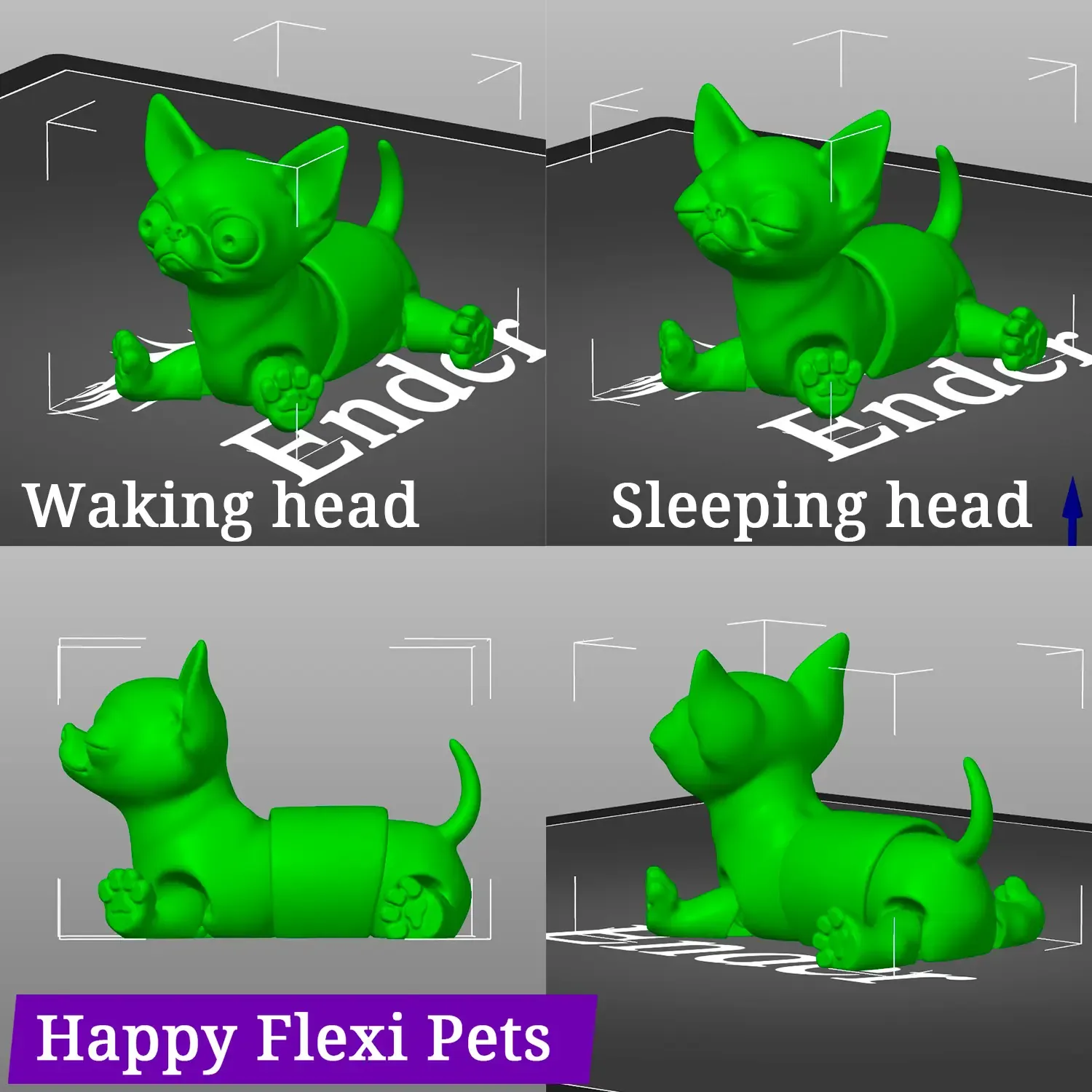Chihuahua print-in-place articulated flexi dog
