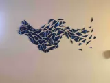 幾何学的な猫のウォールアート-1