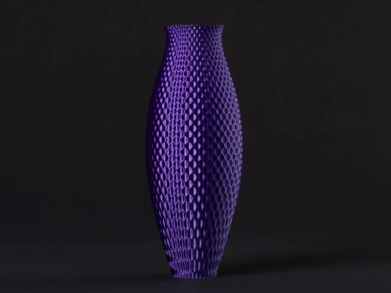 Curved Vase with Wavy Texture (vase mode)