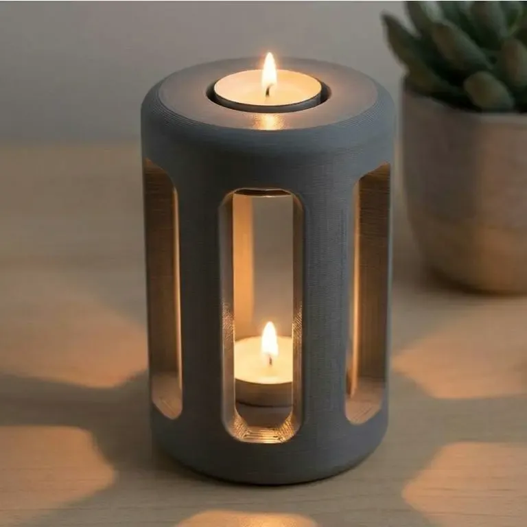 Bougeoir à cage minimaliste - Un design élégant imprimé en 3D