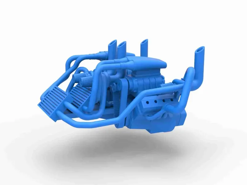 Două motoare V8 pentru tractarea tractorului Scala 1:25