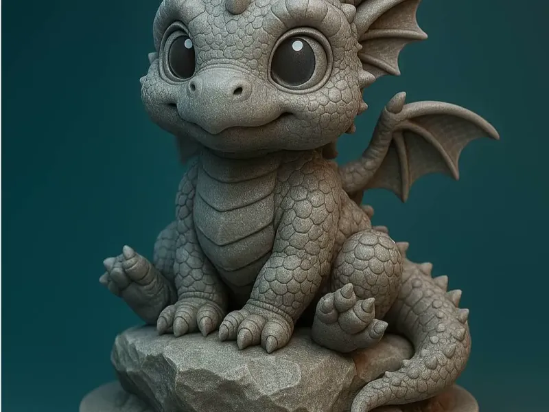 Cute Baby Dragon figure stand