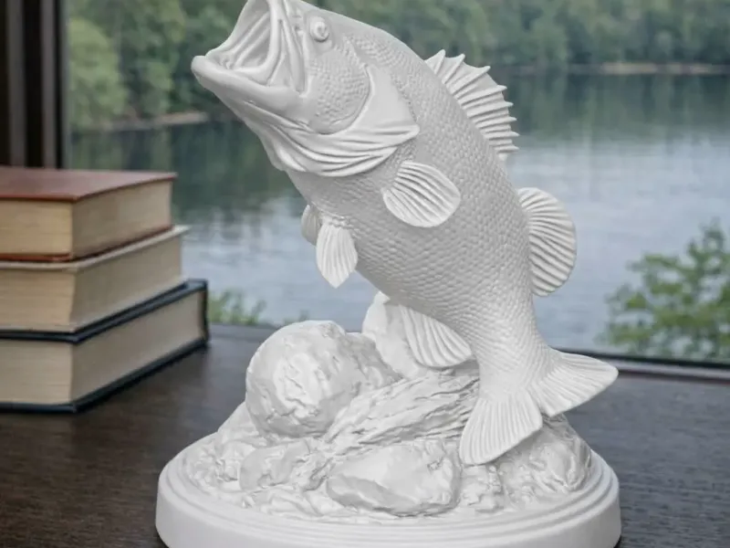 Escultura de Troféu de Robalo Saltando
