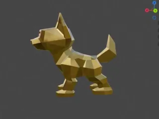 Dog - Puppy Chibi Statue Lowpoly