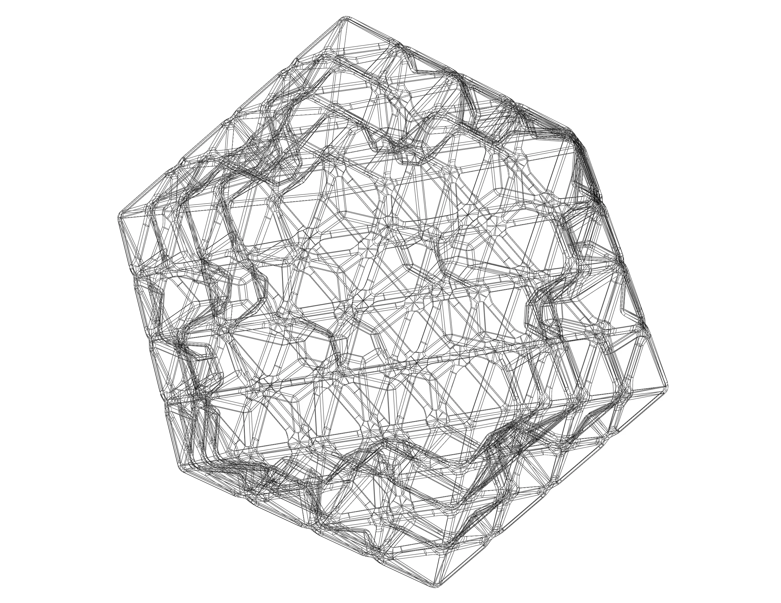 Copo de icosaedro con forma de alambre