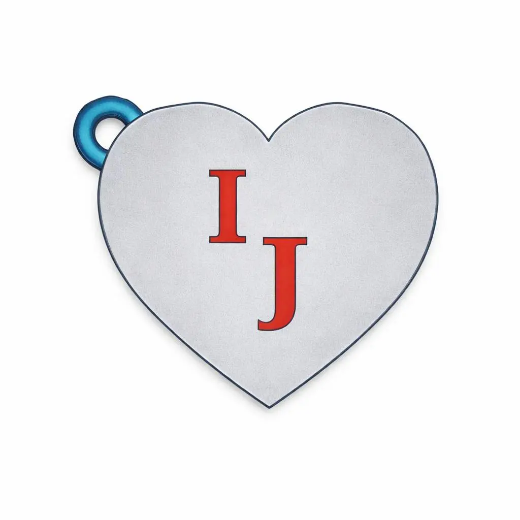 Heart Pendant Keychain – IJ Initial Love Charm | 3D Printabl