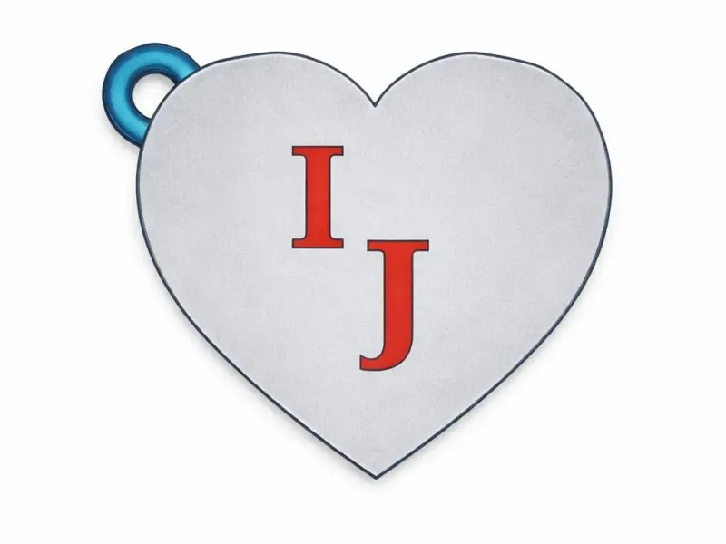 Heart Pendant Keychain – IJ Initial Love Charm | 3D Printabl