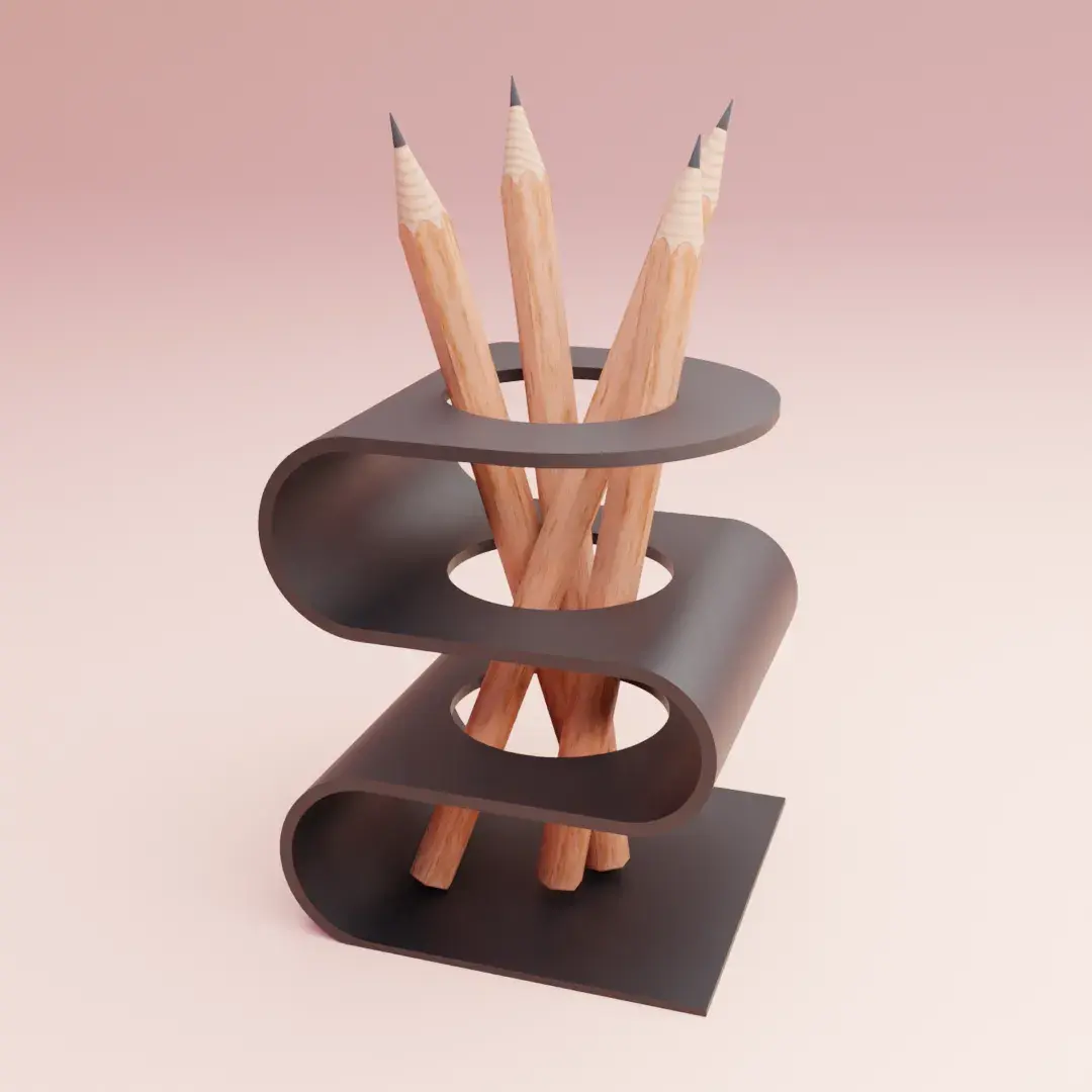 cool curve minimalist pencil holder
